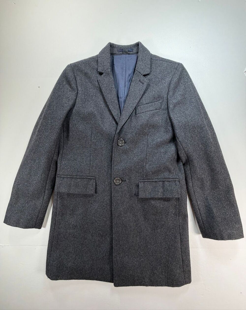 J.Crew Crewcuts Boys Size 12 Charcoal Gray Wool Blend Topcoat Dress Coat NWOT